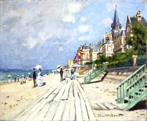 Beach at Trouville by Claude Monet