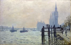 The Thames at Westminster, 1871 by Claude Monet The Thames at Westminster, 1871 by Claude Monet