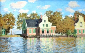 Houses On the Zaan River at Zaandam, 1871 by Claude Monet