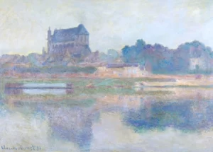 L'église De Vernon, Temps Gris by Claude Monet