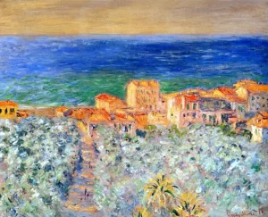 Burgo Marina at Bordighera,1884 by Claude Monet Burgo Marina at Bordighera,1884 by Claude Monet