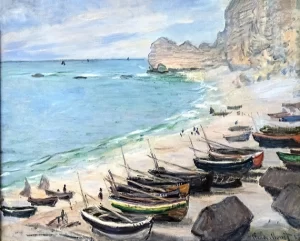 Boats On the Beach In Etretat by Claude Monet Boats On the Beach In Etretat by Claude Monet