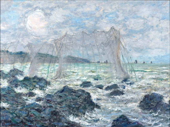 Fishing Nets at Pourville, 1882 by Claude Monet, oil painting reproduction on canvas Fishing Nets at Pourville, 1882 by Claude Monet