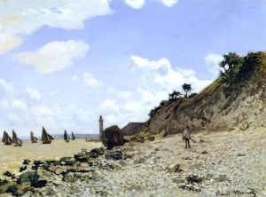 The Beach at Honfleur, 1865 by Claude Monet The Beach at Honfleur, 1865 by Claude Monet