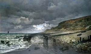La Pointe De La Hève at Low Tide by Claude Monet La Pointe De La Hève at Low Tide by Claude Monet