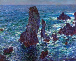 Rocks In Belle Ile (Port-Coton Pyramids. Stormy Sea) 1886 by Claude Monet Rocks In Belle Ile (Port-Coton Pyramids. Stormy Sea) 1886 by Claude Monet