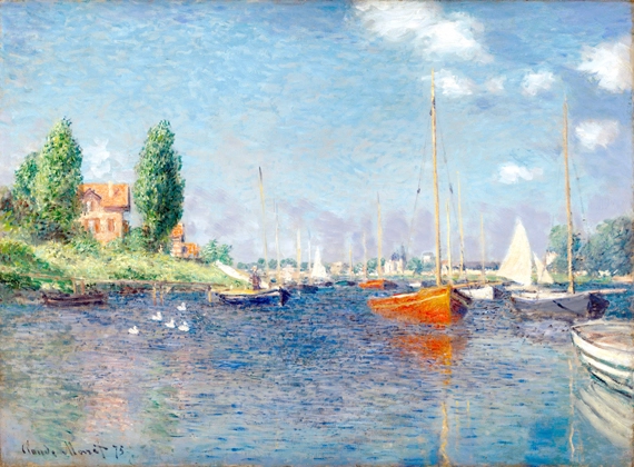 Red Boats at Argenteuil 1875 by Claude Monet