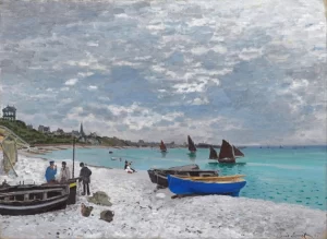 The Beach at Sainte-Adresse by Claude Monet The Beach at Sainte-Adresse by Claude Monet