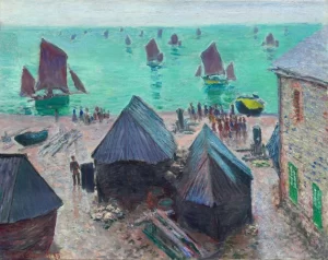 The Departure of the Boats, Étretat (1885) by Claude Monet The Departure of the Boats, Étretat (1885) by Claude Monet