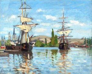 Ships Riding On the Seine at Rouen 1872 by Claude Monet Ships Riding On the Seine at Rouen 1872 by Claude Monet