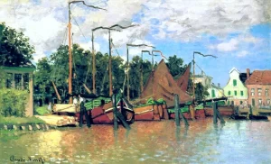 Boats at Zaandam, 1871 by Claude Monet