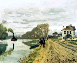 Infantry Guards Wandering Along the River, 1870 by Claude Monet Infantry Guards Wandering Along the River, 1870 by Claude Monet