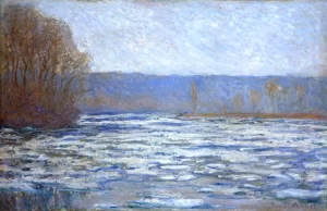 Ice Breaking Up On the Seine near Bennecourt by Claude Monet