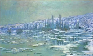 Ice Floes On Seine, 1880 by Claude Monet