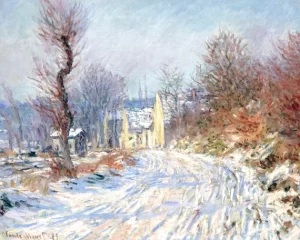 Route De Giverny En Hiver by Claude Monet