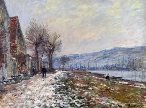 La Berge à Lavacourt, Neige by Claude Monet