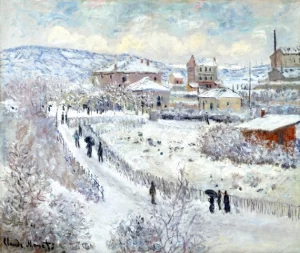 View of Argenteuil - Snow by Claude Monet