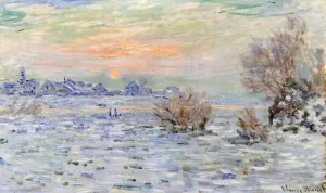 Winter On the Seine, Lavacourt by Claude Monet