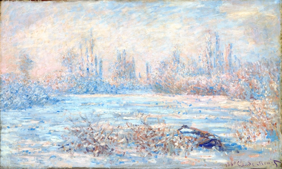 Frost near Vetheuil, 1880 by Claude Monet, oil painting reproduction on canvas Frost near Vetheuil, 1880 by Claude Monet