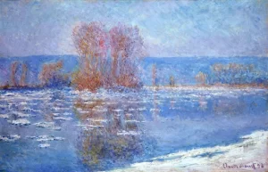 Les Glaçons, Bennecourt by Claude Monet