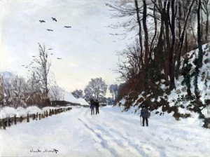 La Route De La Ferme Saint-Siméon En Hiver by Claude Monet