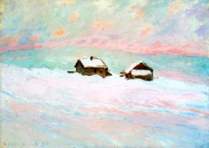 Houses In the Snow, Norway by Claude Monet Houses In the Snow, Norway by Claude Monet