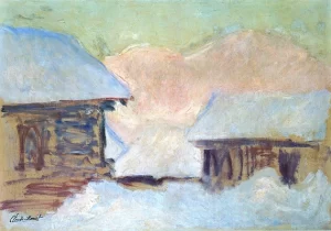 Norway, Houses Under the Snow, 1895 by Claude Monet Norway, Houses Under the Snow, 1895 by Claude Monet