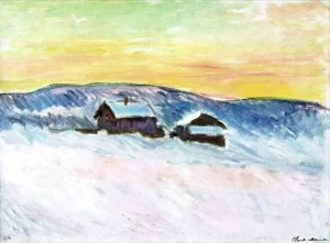 Landscape of Norway, the Blue Houses, 1895 by Claude Monet Landscape of Norway, the Blue Houses, 1895 by Claude Monet