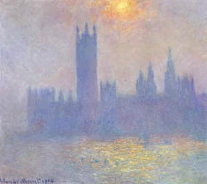 Houses of Parliament, Effect of Sunlight In the Fog, 1904 by Claude Monet