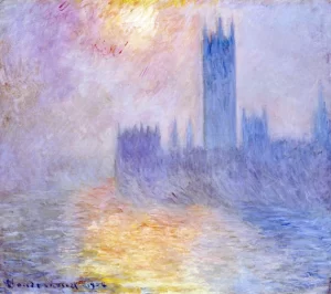 Parliament at Sunset by Claude Monet