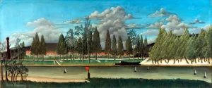The Canal and Landscape with Tree Trunks by Henri Rousseau The Canal and Landscape with Tree Trunks by Henri Rousseau