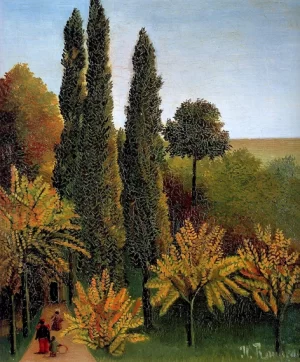 Walking in the Parc des Buttes-Chaumont by Henri Rousseau