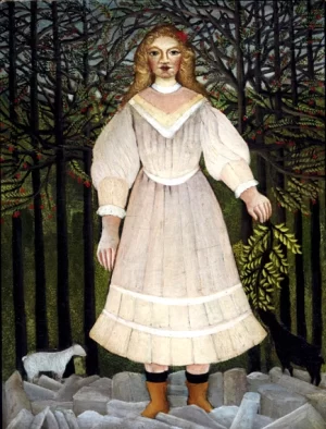 Young Girl in Pink by Henri Rousseau Young Girl in Pink by Henri Rousseau