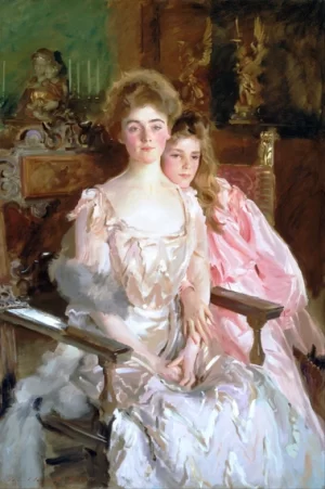 Mrs. Fiske Warren (Gretchen Osgood) and Her Daughter Rachel 1903 by John Singer Sargent Mrs. Fiske Warren (Gretchen Osgood) and Her Daughter Rachel 1903 by John Singer Sargent