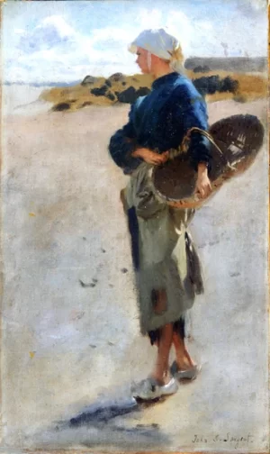 Breton Girl With a Basket 1877 by John Singer Sargent