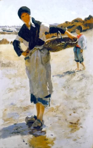 Breton Woman With a Basket 1877 by John Singer Sargent