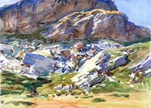 Simplon Pass-Crags 1909 by John Singer Sargent