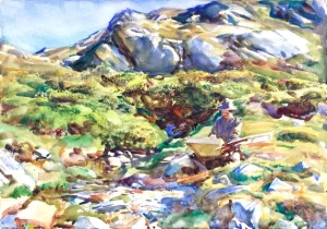 Simplon Pass-Mountain Brook 1909 by John Singer Sargent