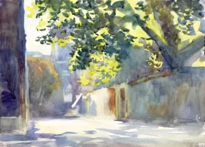 Sunlit Wall Under a Tree 1913 by John Singer Sargent Sunlit Wall Under a Tree 1913 by John Singer Sargent