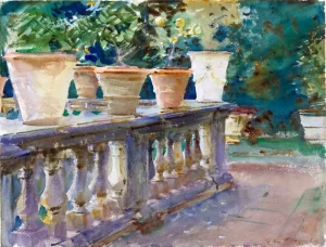 Villa Di Marlia, Lucca-the Balustrade 1910 by John Singer Sargent