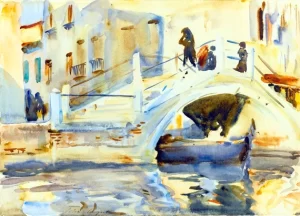 Venice-Bridge With Figures 1902 by John Singer Sargent