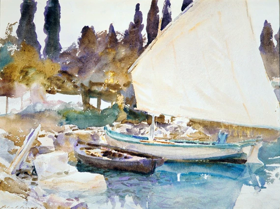 Boats 1913 by John Singer Sargent, oil painting reproduction on canvas Boats 1913 by John Singer Sargent