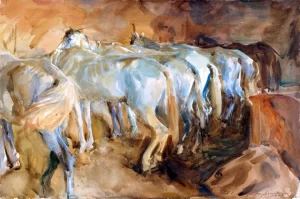 Bus Horses In Jerusalem, 1905 by John Singer Sargent