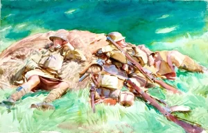 Highlanders Resting at the Front 1918 by John Singer Sargent
