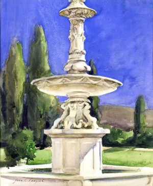 Marble Fountain In Italy 1907 by John Singer Sargent