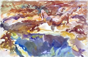 Man and Pool, Florida 1917 by John Singer Sargent Man and Pool, Florida 1917 by John Singer Sargent