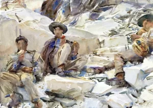 Carrara-Workmen 1911 by John Singer Sargent Carrara-Workmen 1911 by John Singer Sargent