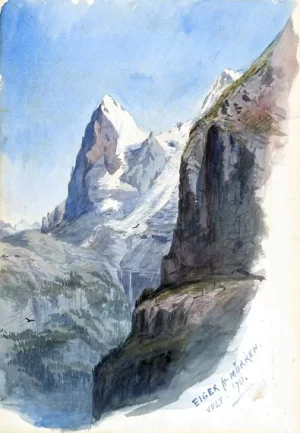 The Eiger From Mürren 1870 by John Singer Sargent The Eiger From Mürren 1870 by John Singer Sargent