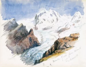 Monte Rosa From Hornli, Zermatt 1870 by John Singer Sargent Monte Rosa From Hornli, Zermatt 1870 by John Singer Sargent