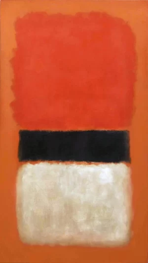 Black Stripe (Orange, Gold And Black) by Mark Rothko (Inspired by)